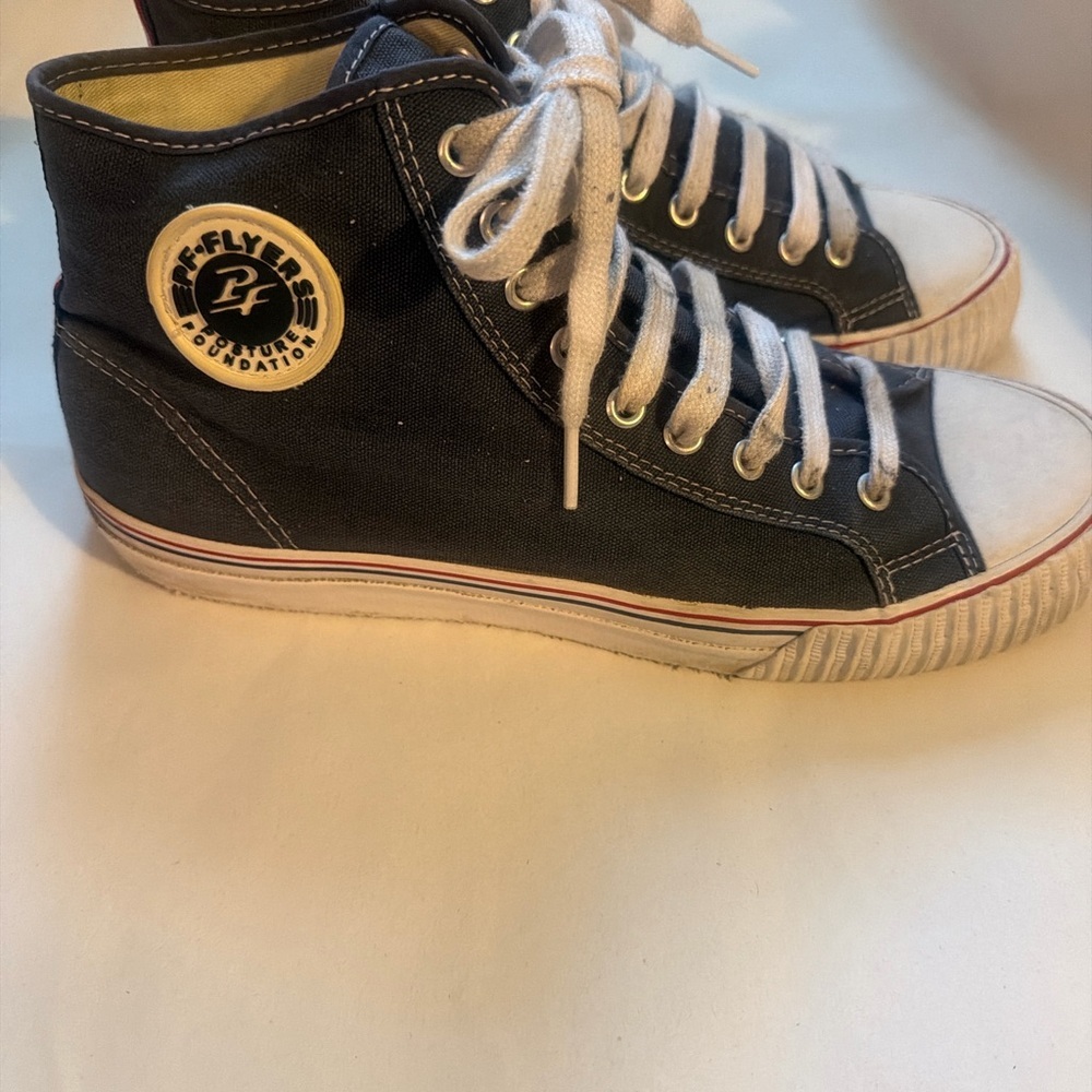 Vintage P.F. Flyers Mens High-Top Sneakers in Blue and White